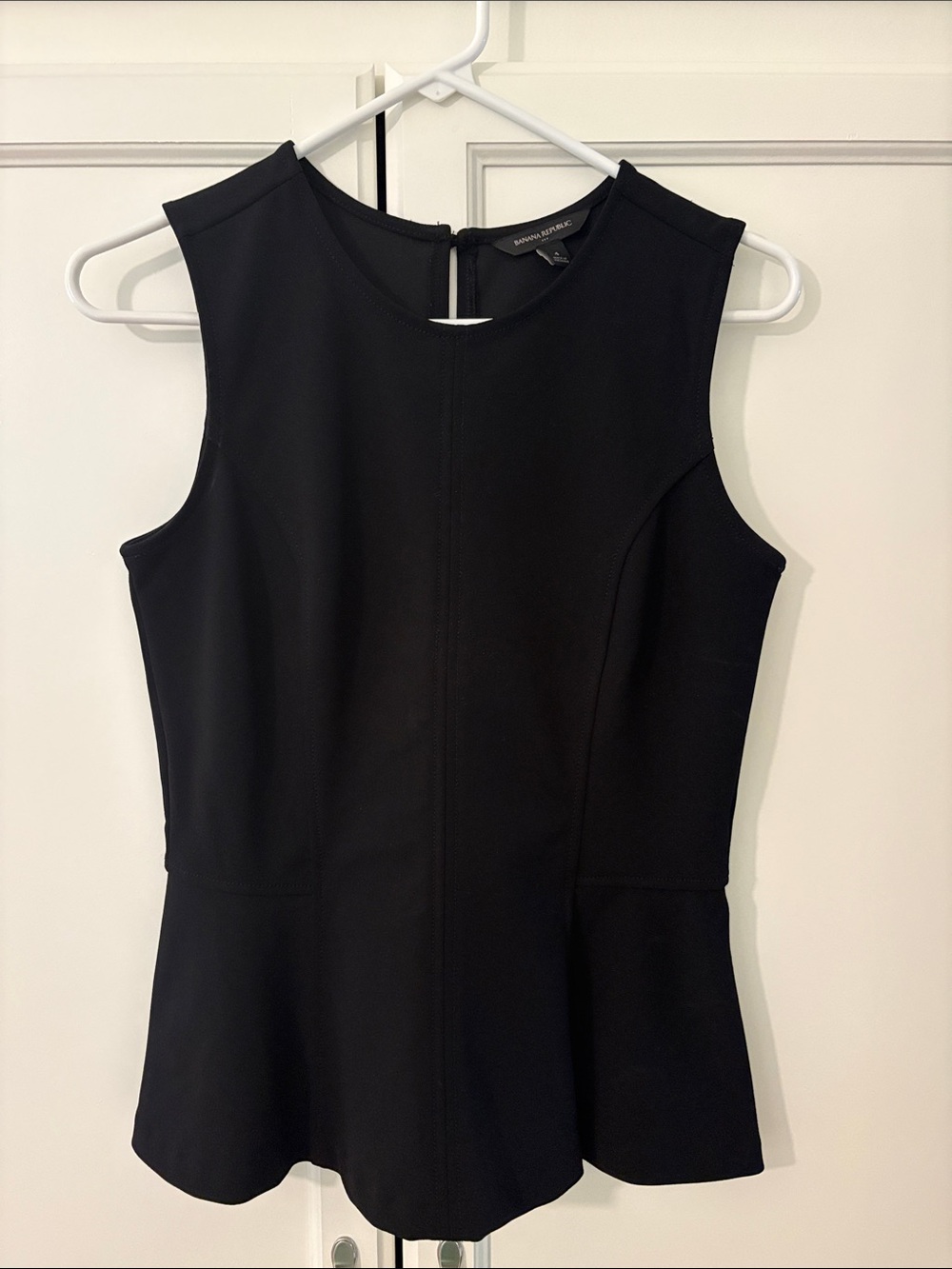 Banana Republic Black Sleeveless Peplum Top